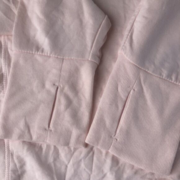 Yogalicious Sweatshirt Womens Pink Mock Neck Pockets Thumb Hole Stretch Size XL - Picture 4 of 12